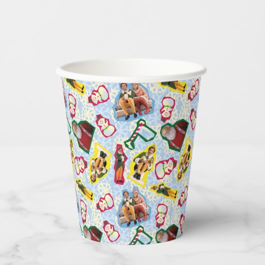 Gobelets En Papier Buddy l'Elf et Père Noël le Motif du pôle Nord (Recto)