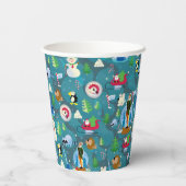 Gobelets En Papier Buddy l'elfe et personnages Motif Turquoise (Verso)