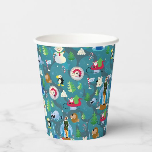 Gobelets En Papier Buddy l'elfe et personnages Motif Turquoise (Verso)