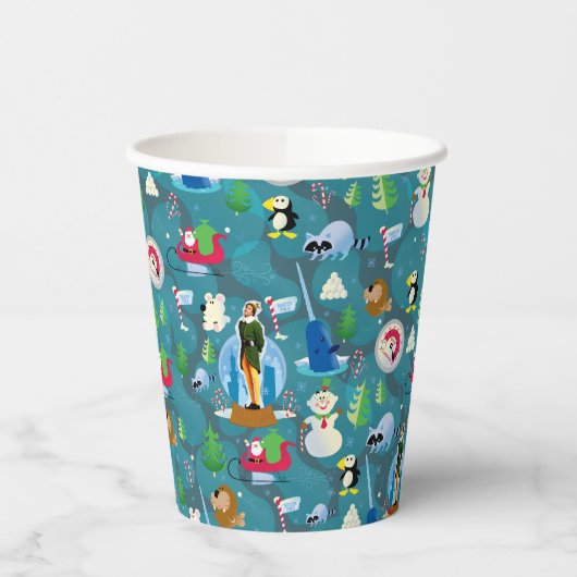 Gobelets En Papier Buddy l'elfe et personnages Motif Turquoise (Gauche)