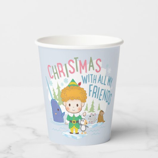 Gobelets En Papier Buddy l'Elfe Noël avec tous mes amis (Verso)