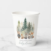 Gobelets En Papier Budget Baby shower d'aquarelle des bois (Verso)