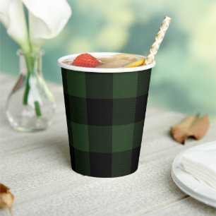 Gobelets En Papier Buffalo Green Scottish Clan Tartan Tasses de papie