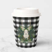 Gobelets En Papier Buffalo Plaid Festin Reindeer Noël (Verso)