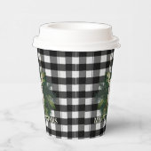 Gobelets En Papier Buffalo Plaid Festin Reindeer Noël (Droite)