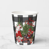 Gobelets En Papier Buffalo Plaid Gnome Christmas (Verso)