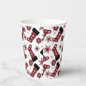 Gobelets En Papier Buffalo rustique Plaid Stocker Snowflakes Noël (Droite)