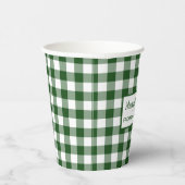 Gobelets En Papier Buffle blanc vert Chèque Nom Noël (Droite)