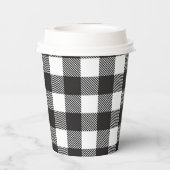 Gobelets En Papier Buffle noir blanc En vichy vérifier les jours féri (Verso)