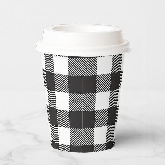 Gobelets En Papier Buffle noir blanc En vichy vérifier les jours féri (Droite)
