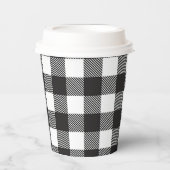 Gobelets En Papier Buffle noir blanc En vichy vérifier les jours féri (Recto)