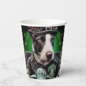 Gobelets En Papier Bull Terrier Chien Conduite Vélo St. Patrick's Day (Verso)