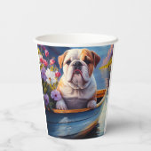 Gobelets En Papier Bulldog anglais sur une pagaie : une aventure Pitt (Verso)