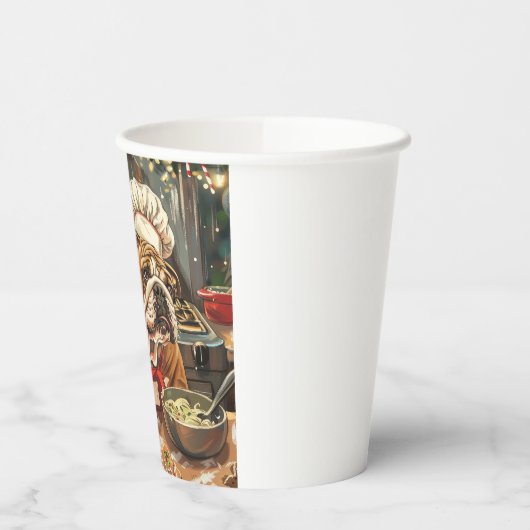 Gobelets En Papier Bulldog Holiday Baking : Noël festif (Gauche)