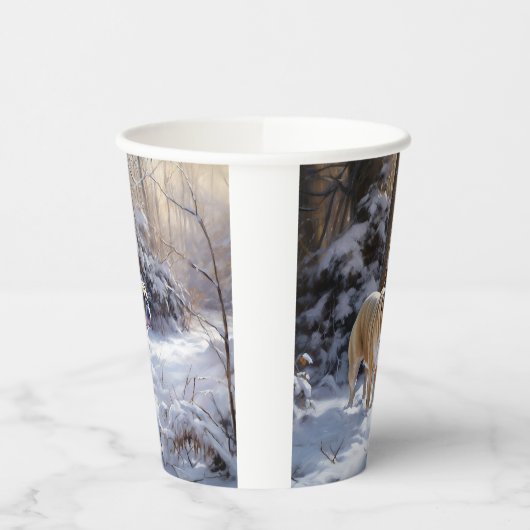 Gobelets En Papier Bulldog Qu'Il Neige Noël Brossé (Gauche)