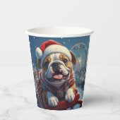 Gobelets En Papier Bulldog Roller Dessous de verre Noël (Recto)