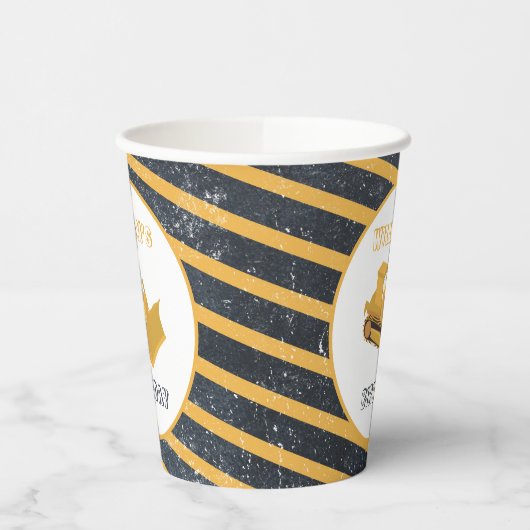 Gobelets En Papier Bulldozer Construction Camion Anniversaire Garçon (Gauche)