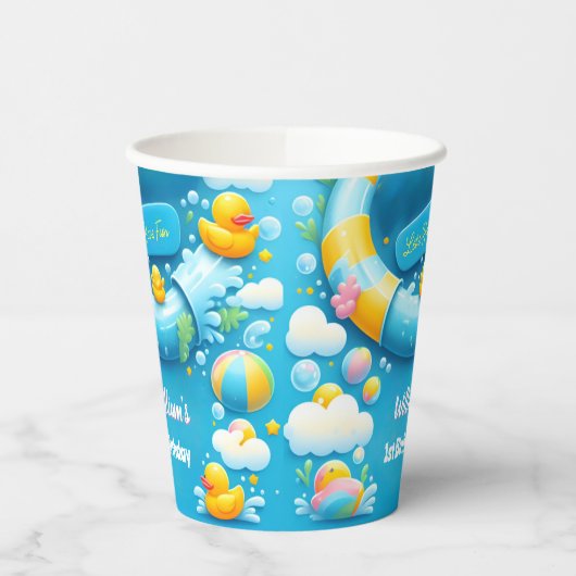 Gobelets En Papier Bulles à éclaboussures Été Mousse de canard 1er an (Gauche)