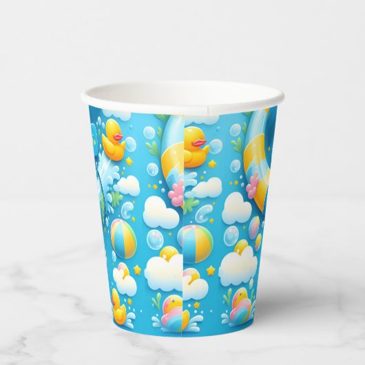 Gobelets En Papier Bulles à éclaboussures Été Mousse de canard 1er an (Droite)