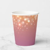 Gobelets En Papier Bulles de champagne violette orange mariage (Verso)