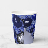 Gobelets En Papier Bulles fractales Ombre Bleu Abstrait (Droite)