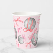 Gobelets En Papier Bulles Lettres Pink Bow Disco Balls (Verso)