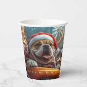 Gobelets En Papier Bullmastiff Dog Roller Dessous de verre Noël (Recto)