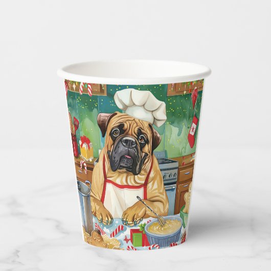 Gobelets En Papier Bullmastiff Fête Baking : Noël festif (Recto)