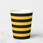 Gobelets En Papier Bumble Bee Jaune et Abeille Noire Thème (Verso)