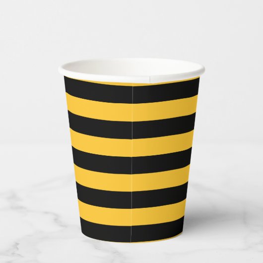 Gobelets En Papier Bumble Bee Jaune et Abeille Noire Thème (Droite)