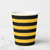 Gobelets En Papier Bumble Bee Jaune et Abeille Noire Thème (Recto)