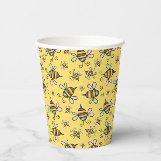 Gobelets En Papier Bumble Bee Motif (Gauche)