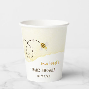 Gobelets En Papier Bumble doux Baby shower d'abeille tasses de papier