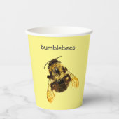 Gobelets En Papier Bumblebees Jaunes Abees Heureux (Recto)