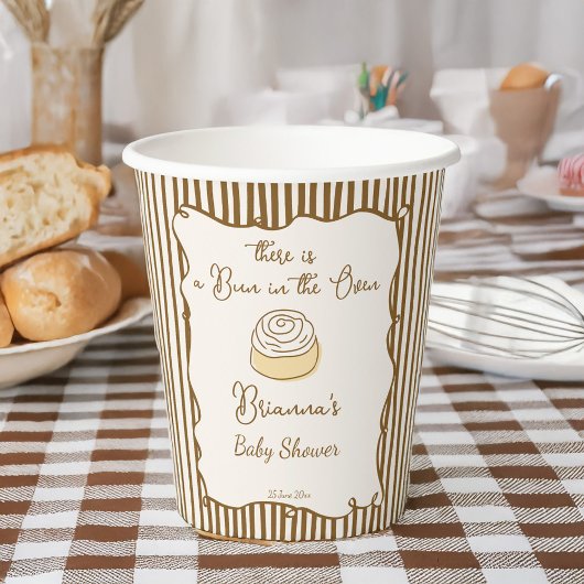 Gobelets En Papier Bun in the oven baking baby shower monogrammed