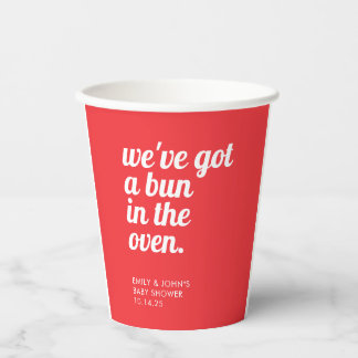 Gobelets En Papier Bun In The Oven Moderne Baby Shower Minimaliste Ro