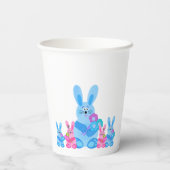 Gobelets En Papier Bunnies avec fleurs (Verso)
