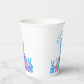 Gobelets En Papier Bunnies avec fleurs (Droite)