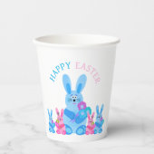 Gobelets En Papier Bunnies avec fleurs (Recto)