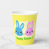 GOBELETS EN PAPIER BUNNIES "HAPPY EASTER" (Verso)