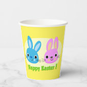 GOBELETS EN PAPIER BUNNIES "HAPPY EASTER" (Recto)