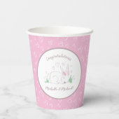 Gobelets En Papier Bunny Baby shower Spring Rose Girl (Verso)