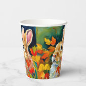 Gobelets En Papier Bunny d'automne (Verso)