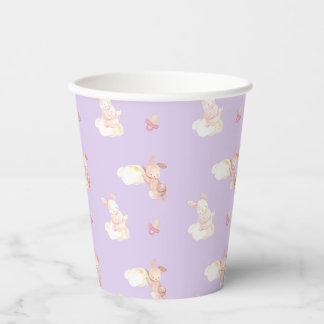 Gobelets En Papier Bunny Dreams Baby shower violet