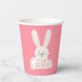 Gobelets En Papier BUNNY Joyeux Oeufs de Pâques Chasse fête mignonne (Recto)