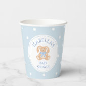 Gobelets En Papier Bunny Rabbit Classic Pois Baby shower garçon (Verso)
