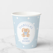 Gobelets En Papier Bunny Rabbit Classic Pois Baby shower garçon (Recto)