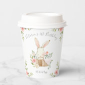 Gobelets En Papier Bunny rose 1er 1 fête d'anniversaire (Recto)