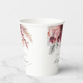 Gobelets En Papier Burgundy Blush Floral Pampas Grass Fête des mariée (Droite)
