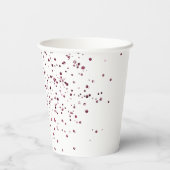 Gobelets En Papier Burgundy Cherry Glitter Sparkle Heart Love  (Verso)